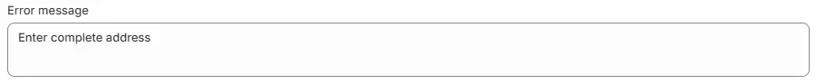 Validation Error Message